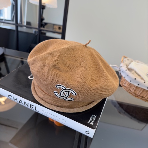 Meet the Posher Accessories - Chanel Brown Beret, Headband Size 57cm